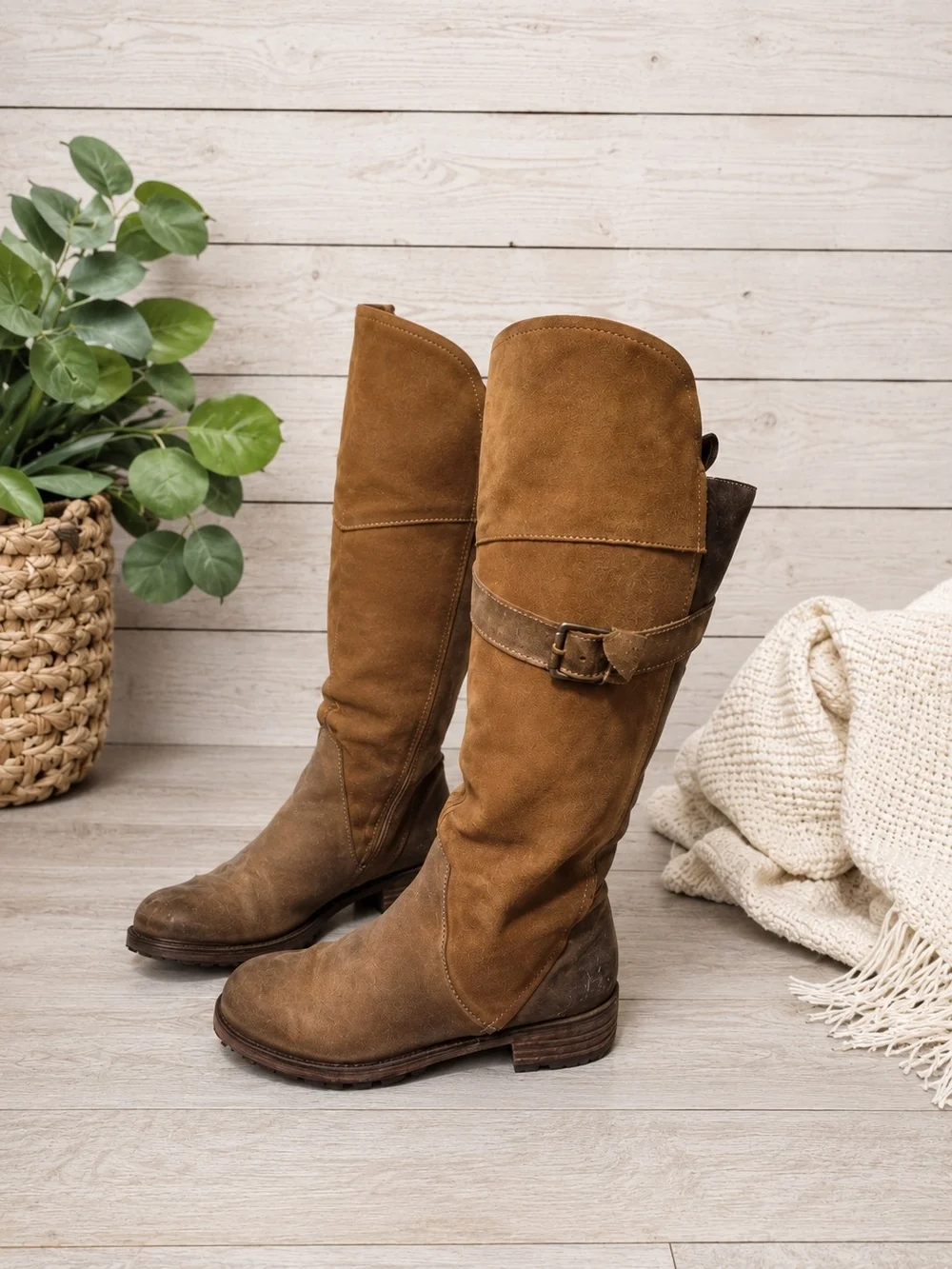 Bos & Co leather camel boots